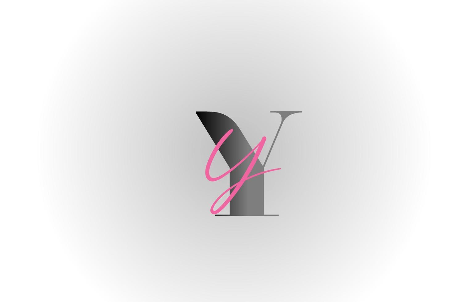 icono del logotipo de la letra del alfabeto y rosa gris. diseño creativo para empresas y negocios vector