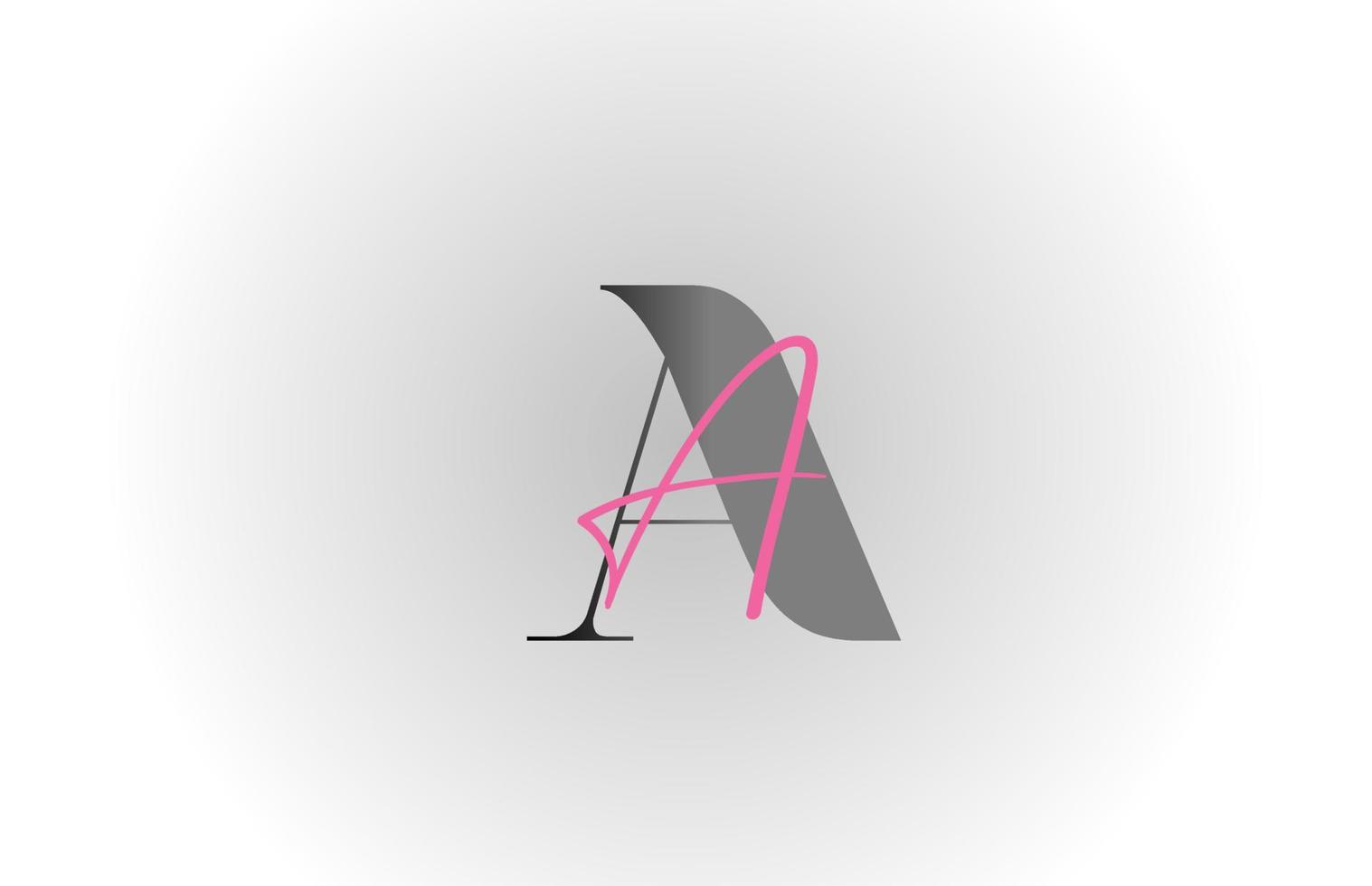 grey pink A alphabet letter logo icon. Creative design for company and business vector