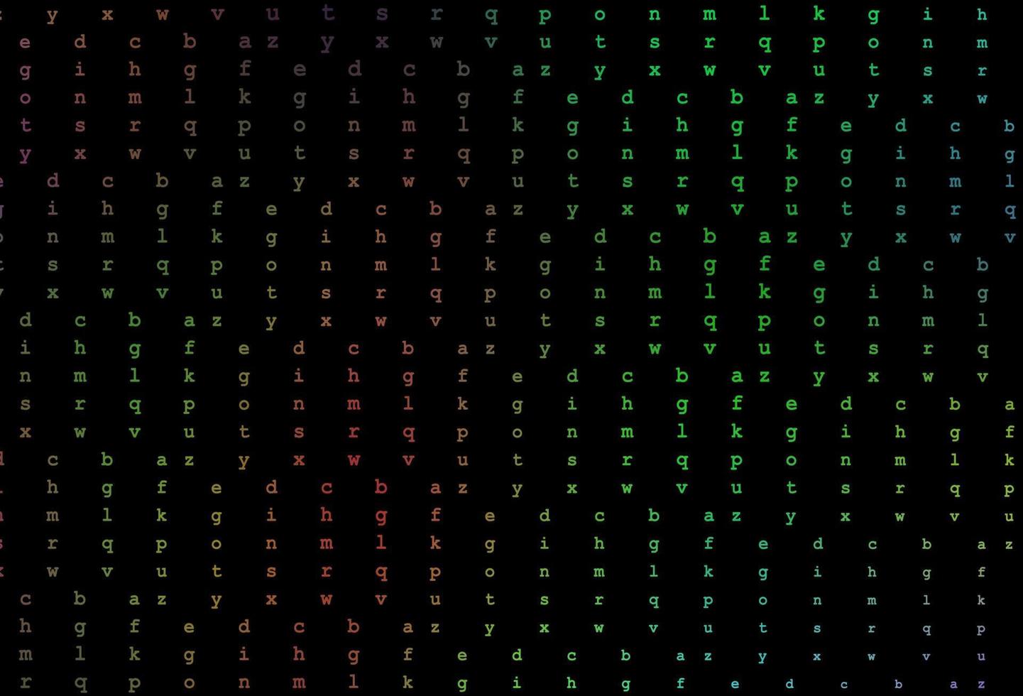 Dark multicolor, rainbow vector layout with latin alphabet.