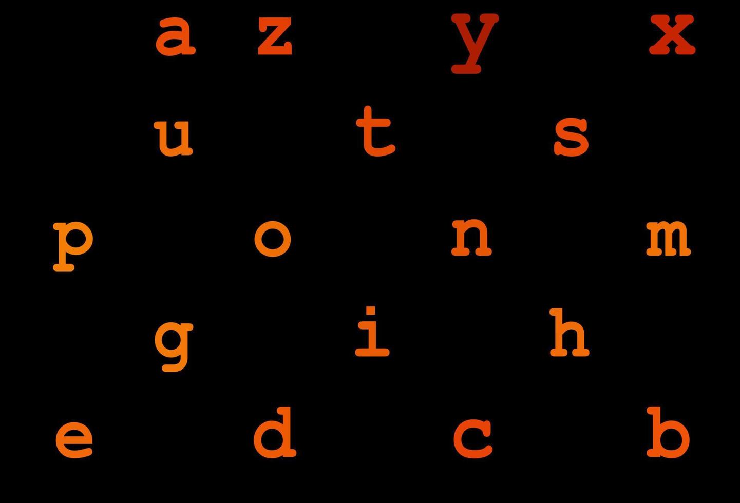 Dark orange vector cover with english symbols.