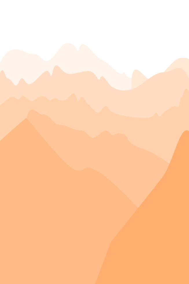 fantasía sobre el tema del paisaje matutino, amanecer en las montañas, vista panorámica, ilustración vectorial vector