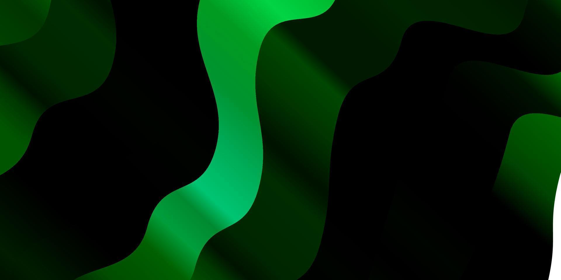 Telón de fondo de vector verde oscuro con curvas.