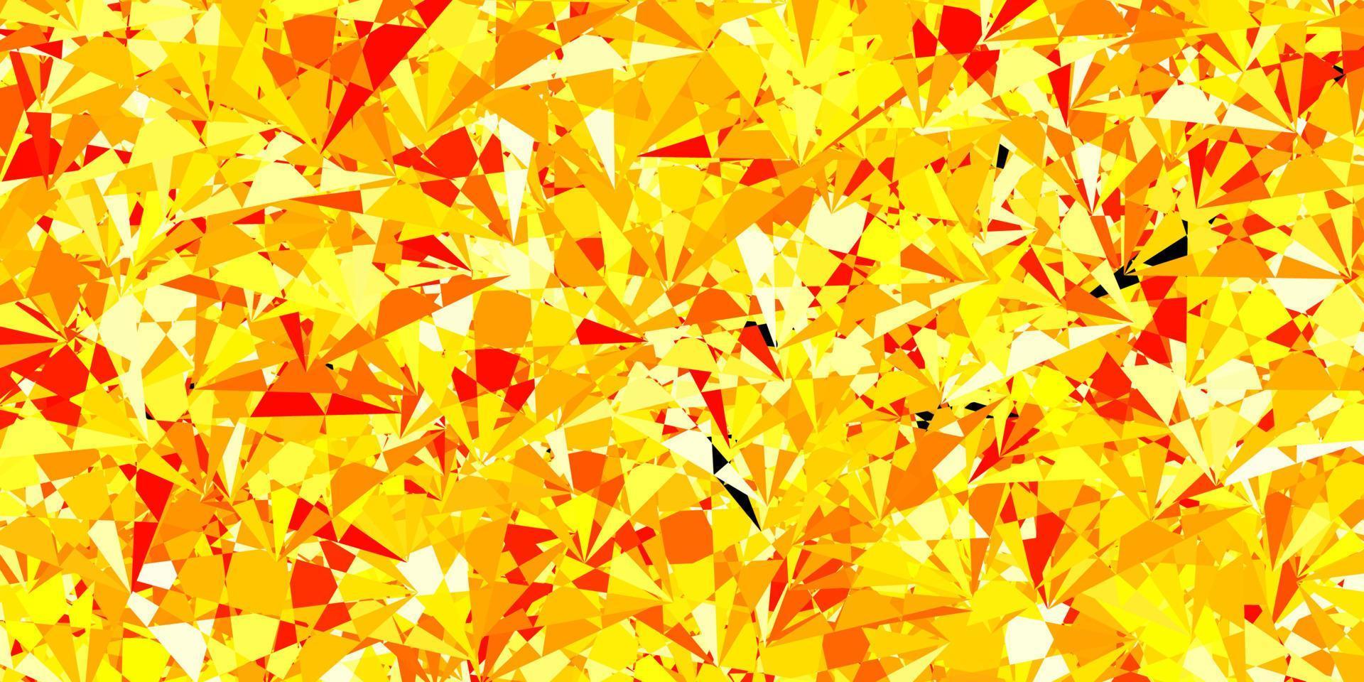 Dark Red, Yellow vector background with triangles.