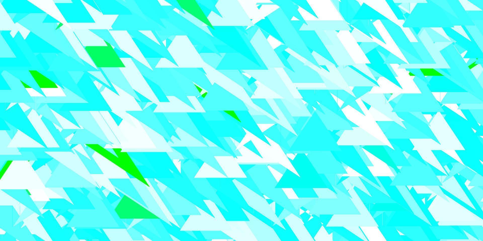 plantilla de vector azul claro, verde con formas triangulares.