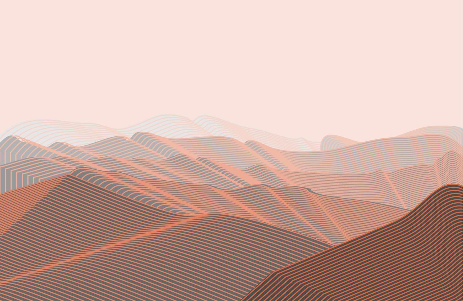 línea de montaña moderna minimalista. abstracto montaña contemporáneo estética fondos paisajes. diseño de diseño de montaña en estilo oriental. vector