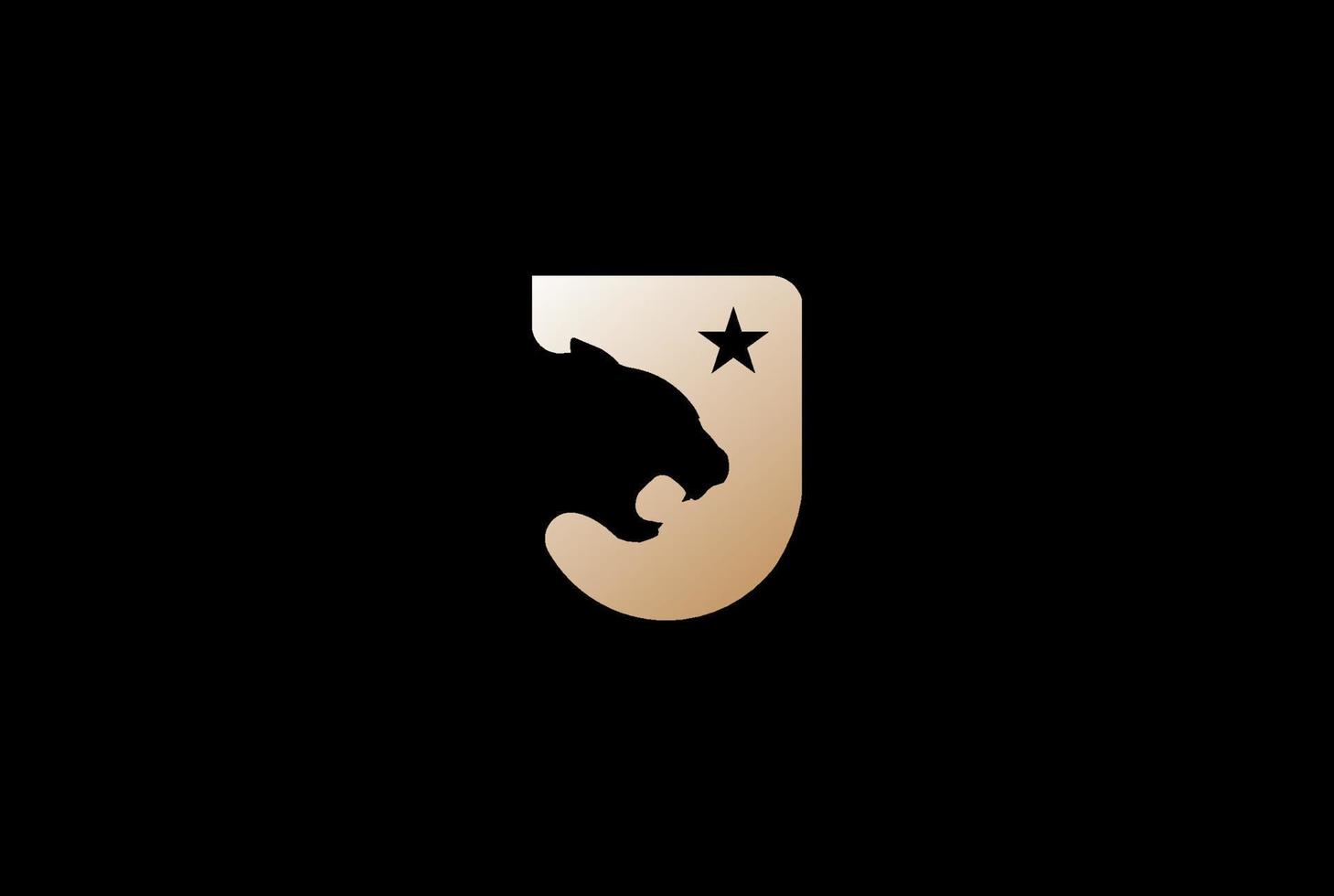 Initial Letter J for Jaguar Tiger Leopard Panther Logo Design vector