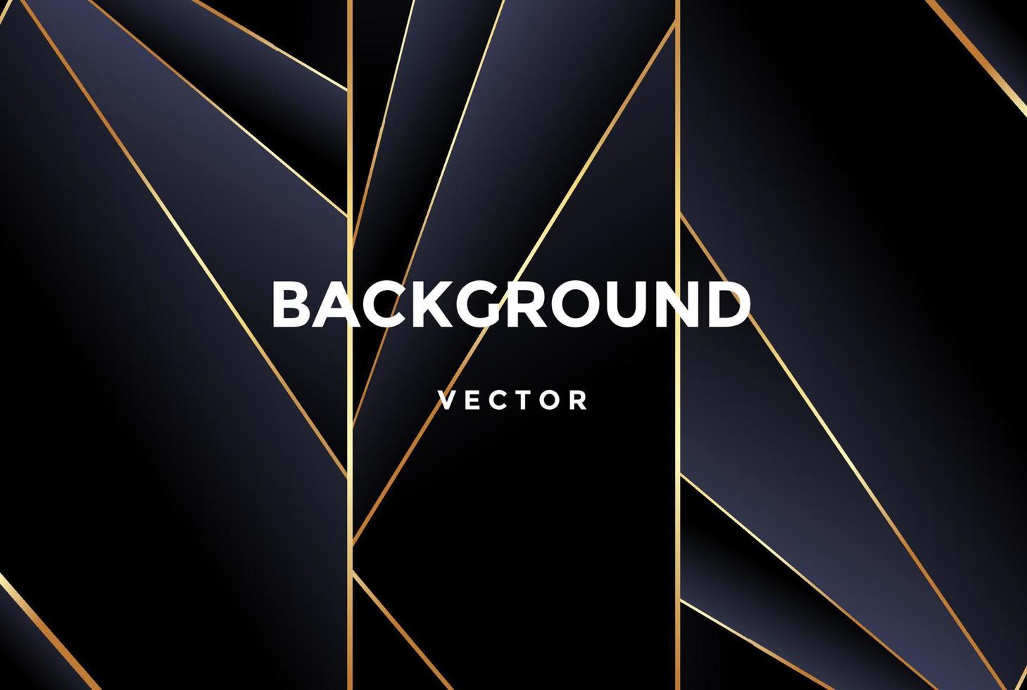 Luxury Abstract Background with Golden Lines on Dark, Modern Black Backdrop 3D  Style. Vector Illustration