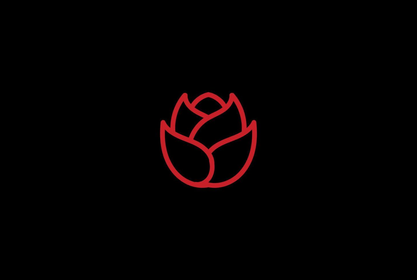 vector de diseño de logotipo de spa de belleza cosmética de flor de rosa roja minimalista simple elegante