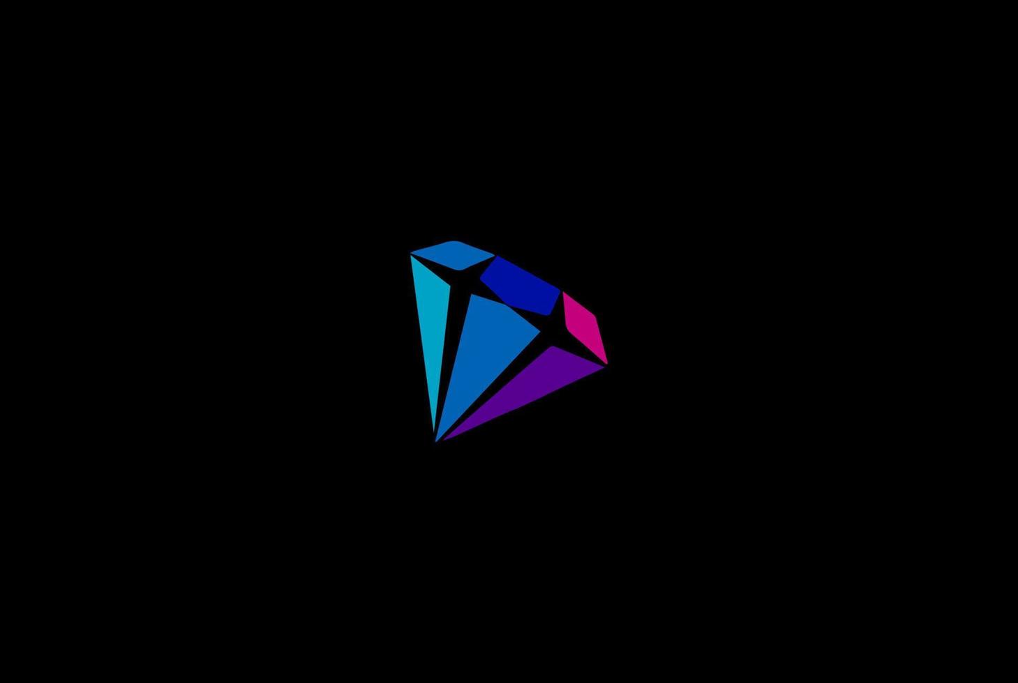 Modern Colorful Diamond Gem Stone Logo Design Vector