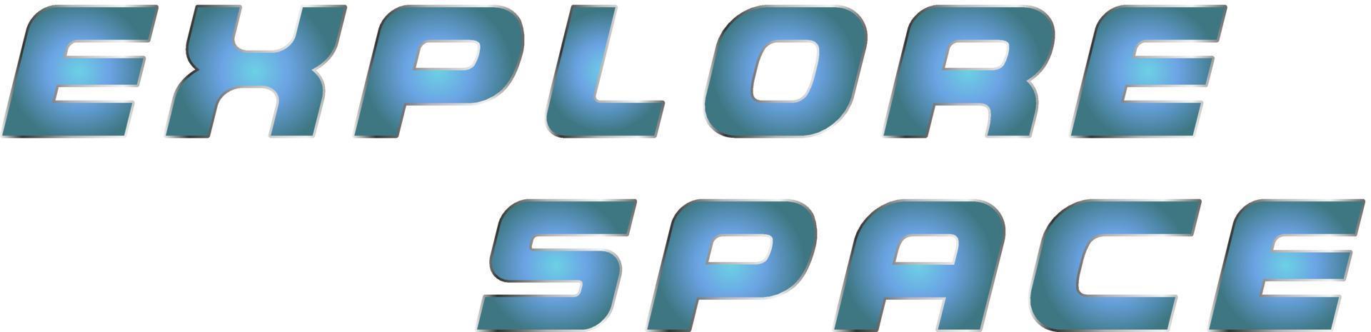 Explore Space word logo design vector