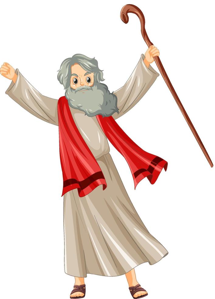 personaje de dibujos animados de Jesús sobre fondo blanco vector