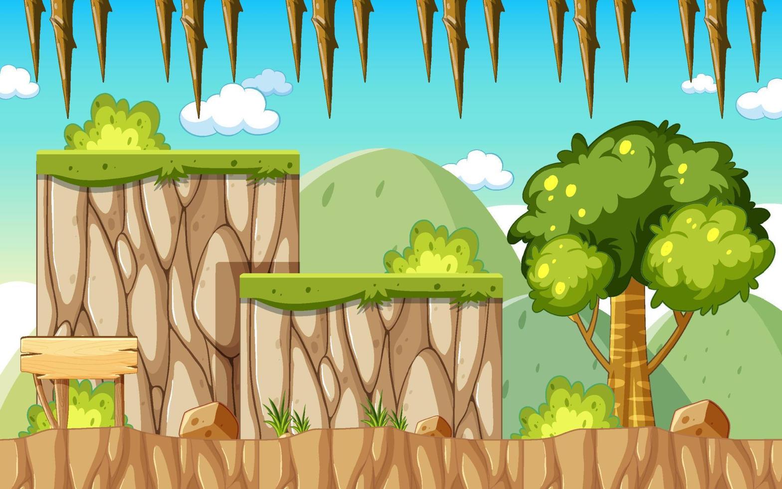 A Game Template Forest Scene vector