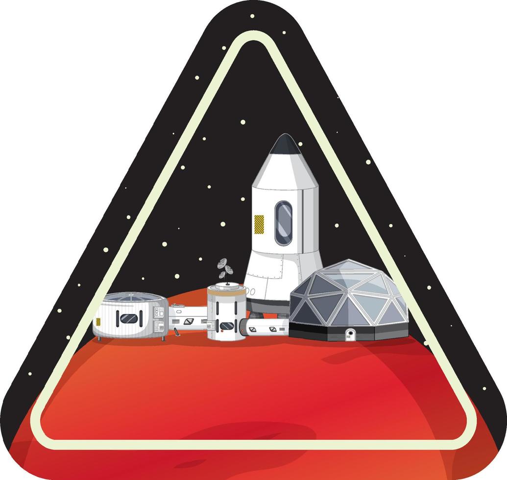 Settlement in the space badge on white background vector