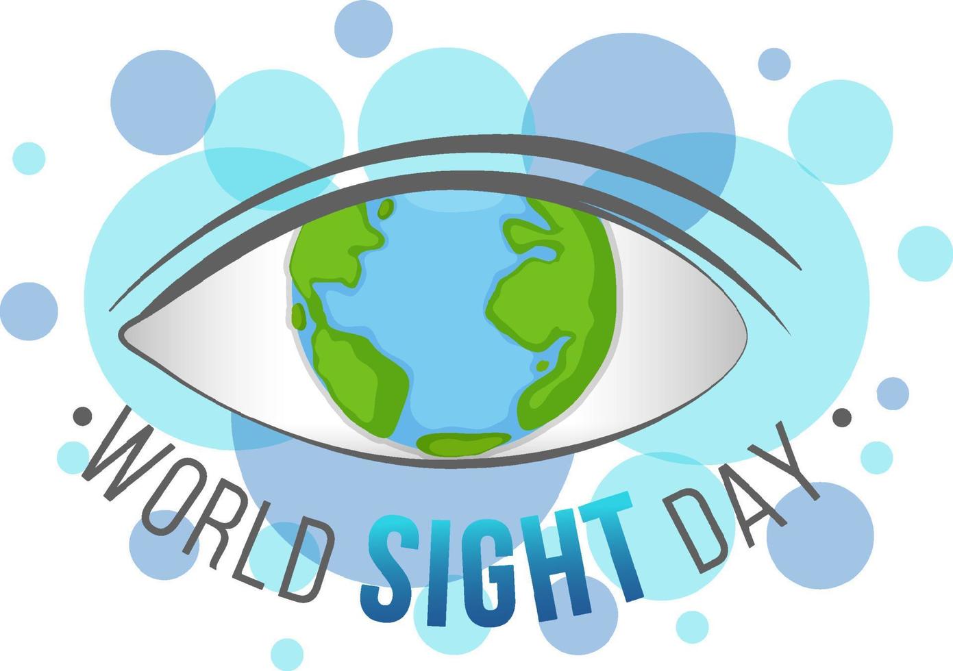 World Sight Day word logo with an earth eye vector