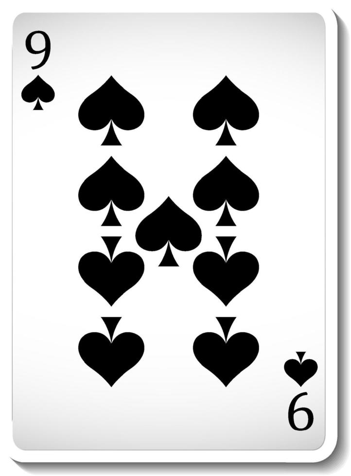 Nine of Spades Playing Card Isolated vector