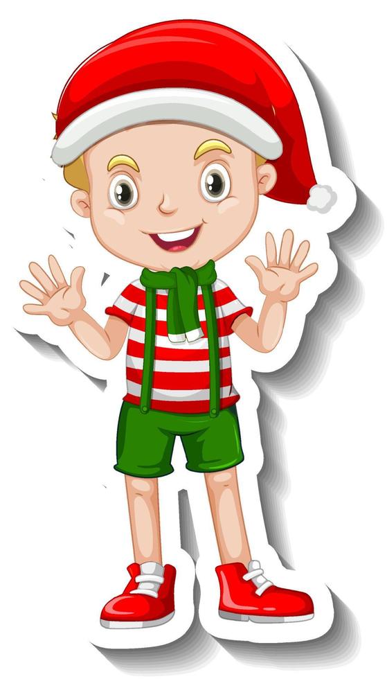 A boy in Christmas costumes vector