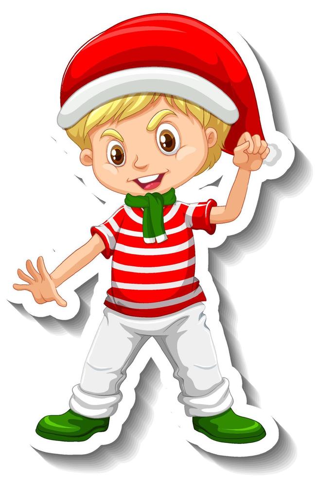 A boy in Christmas costumes vector