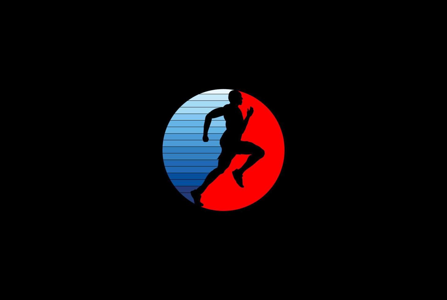 Simple Minimalist Man Human Run Sprint for Athletic Sport Logo Design Vector