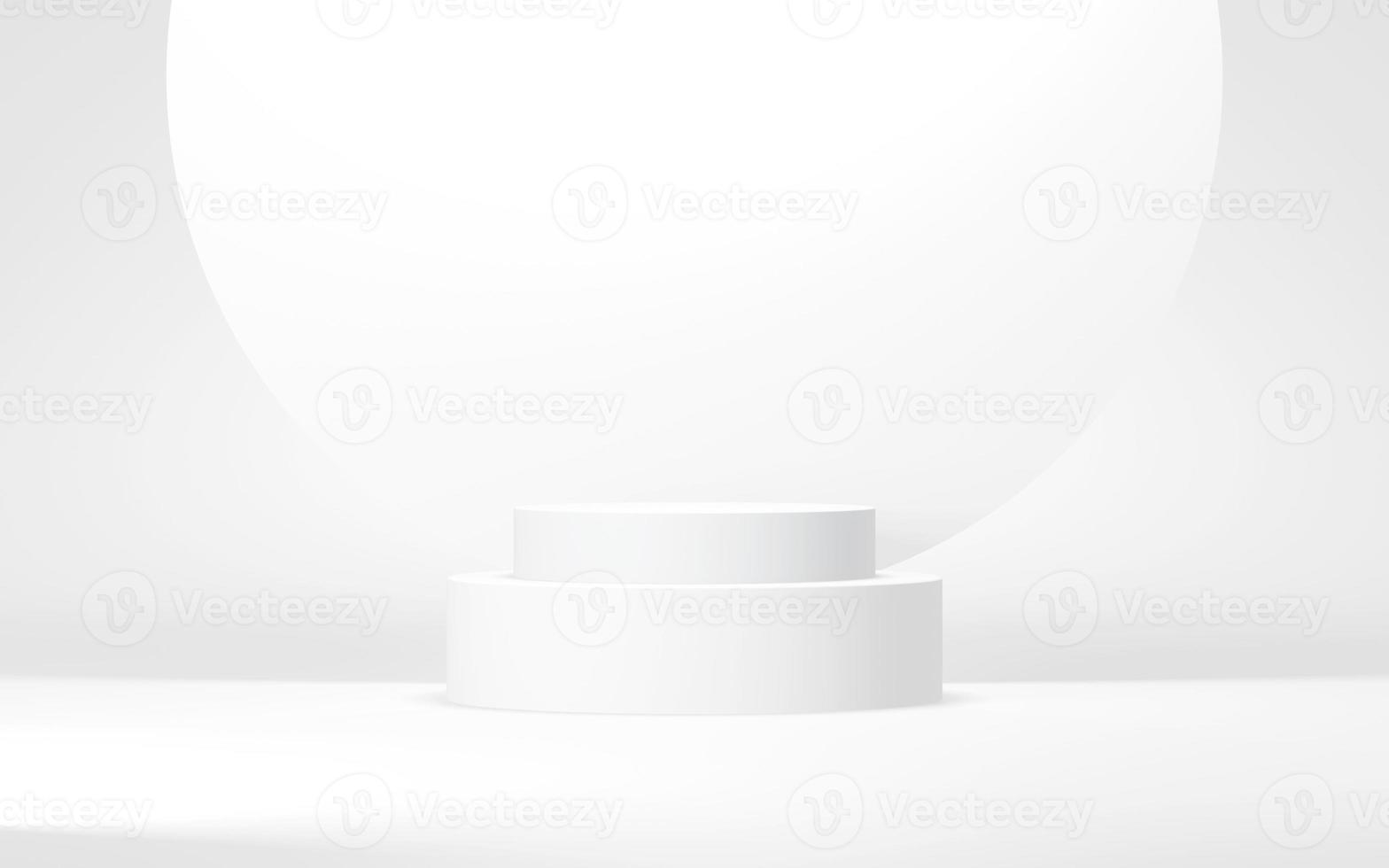 Podium abstract background. Geometric shape.white colors scene. Minimal 3d rendering. Scene with geometrical background. 3d render photo