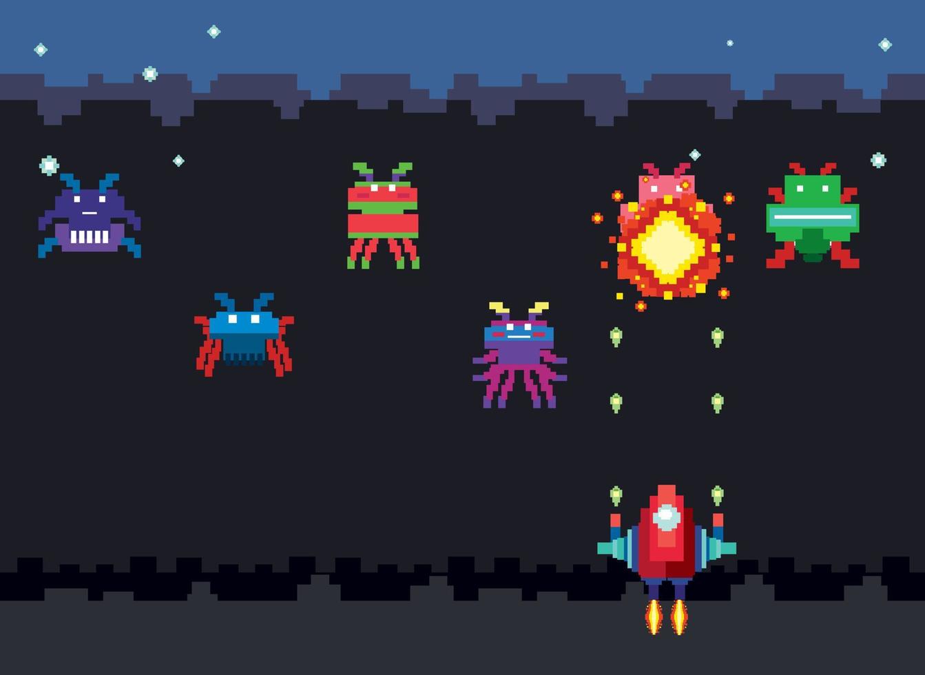 Space game user interface template vector