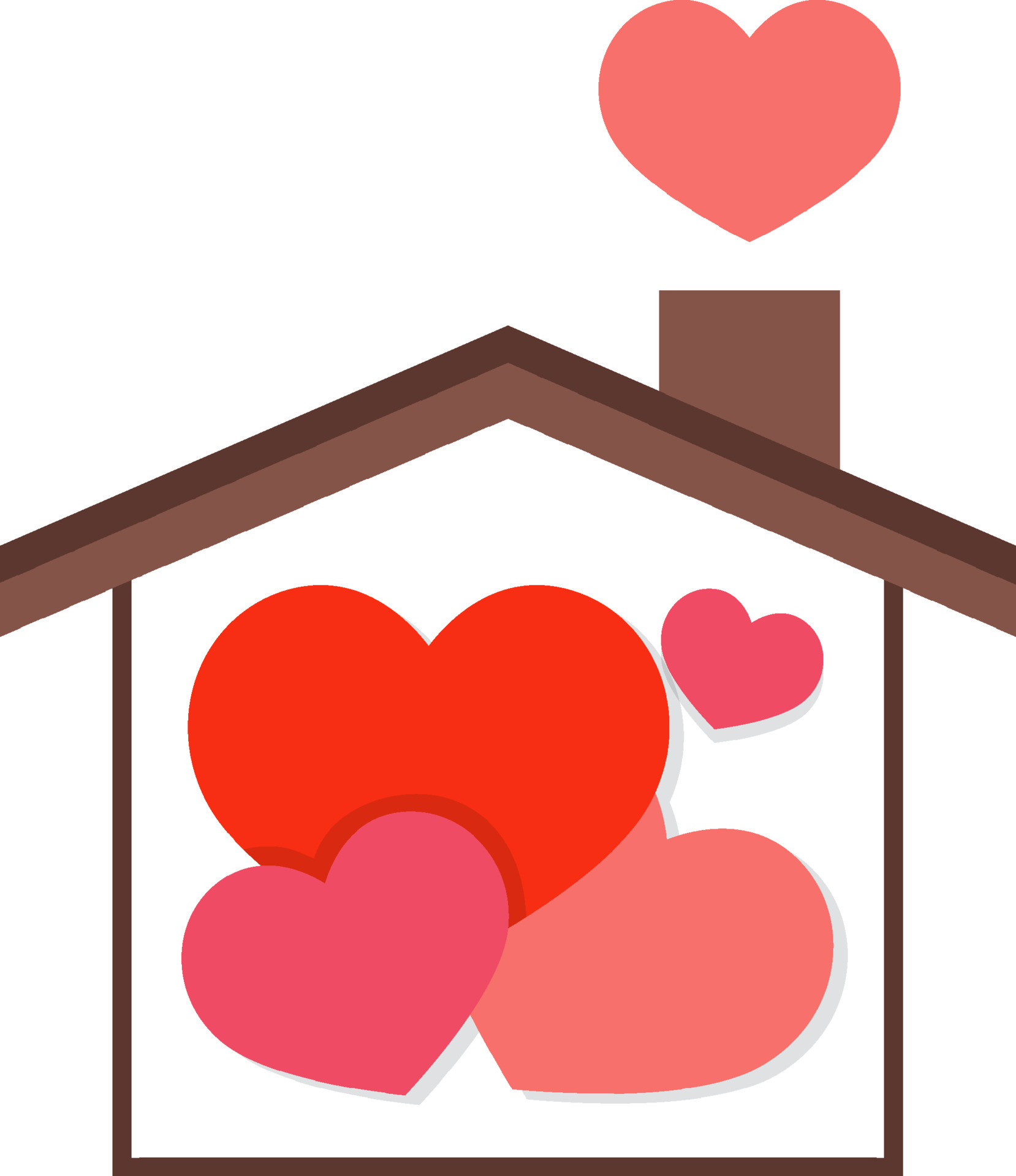 Heart house in flat style 5098250 Vector Art at Vecteezy