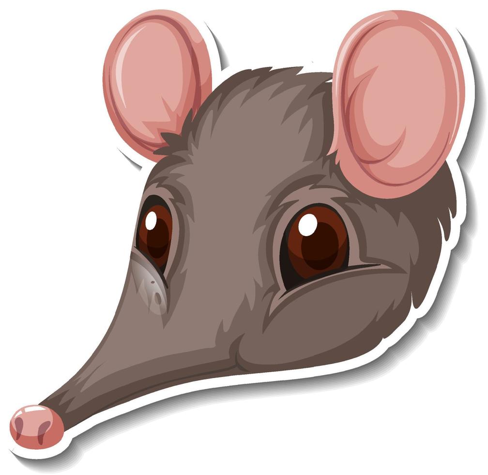 Head of shrew animal cartoon sticker vector