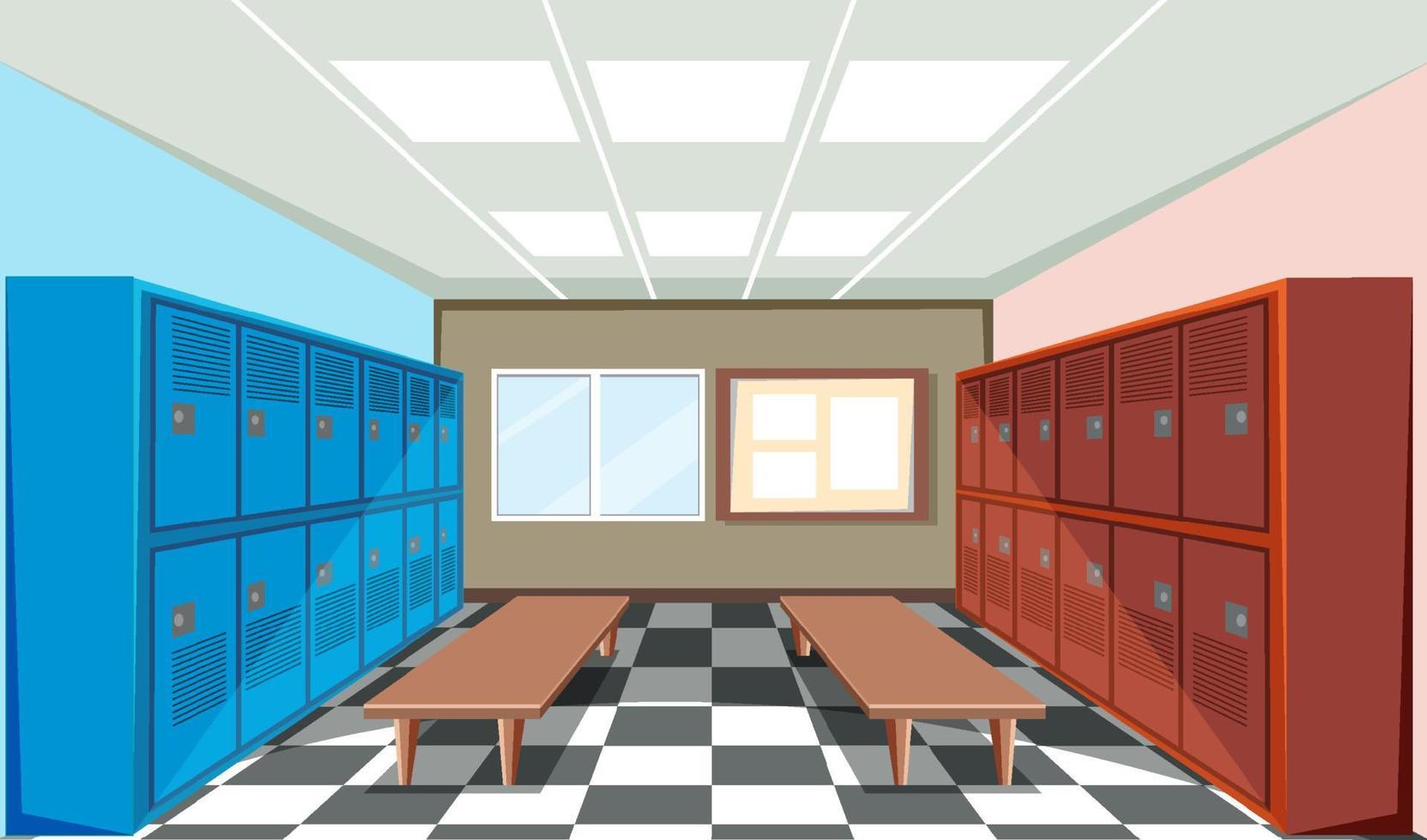 School locker room scene vector