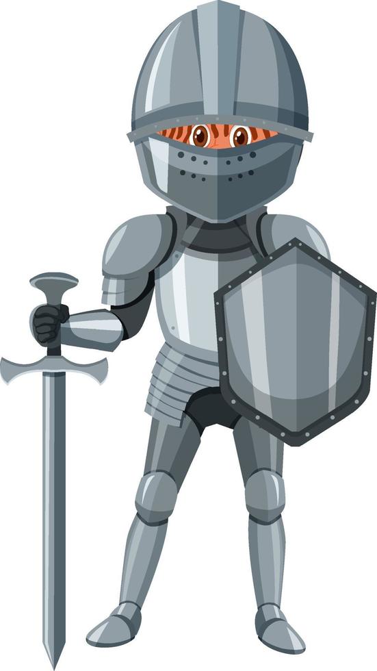Medieval knight in armor costume isolated vector
