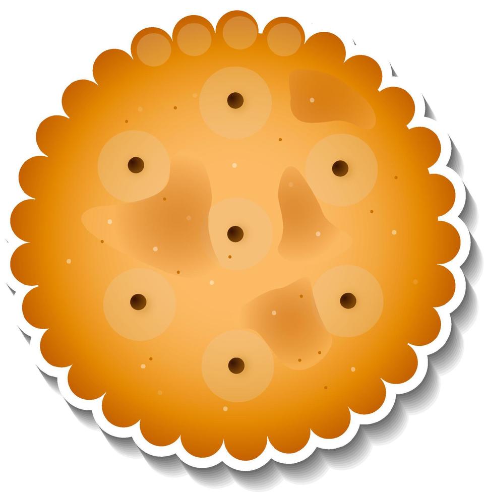 Isolated cracker biscuit in cartoon style vector