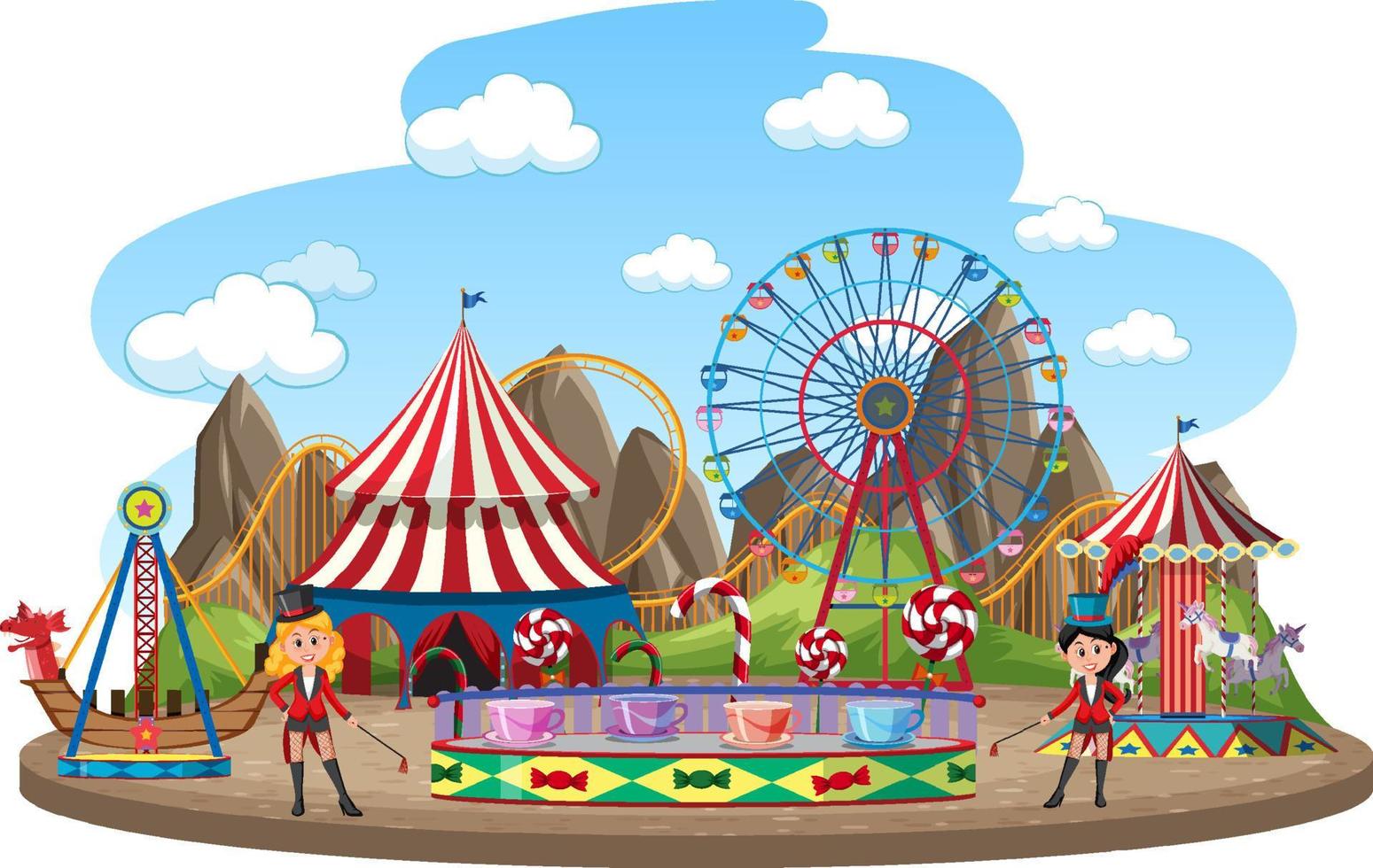 Circus theme park on isolated background vector