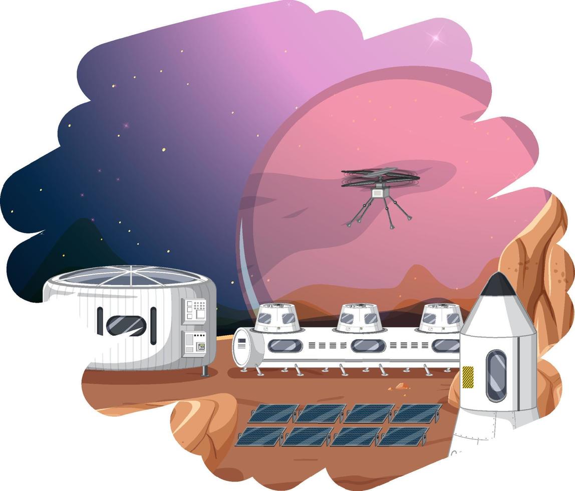 Isolated scene with space settlement vector