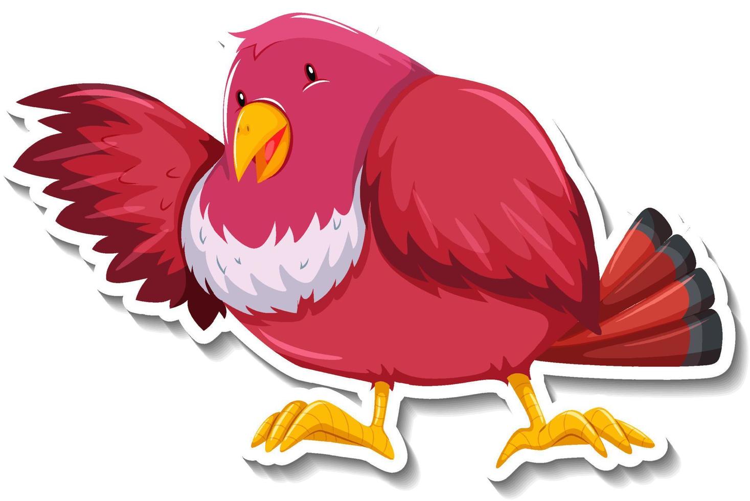 Cute purple bird animal cartoon sticker vector