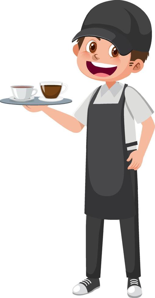 A coffee man cartoon character on white background vector
