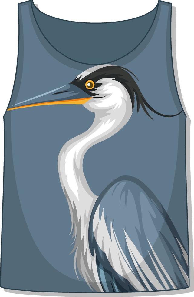 Tank top with heron bird pattern vector