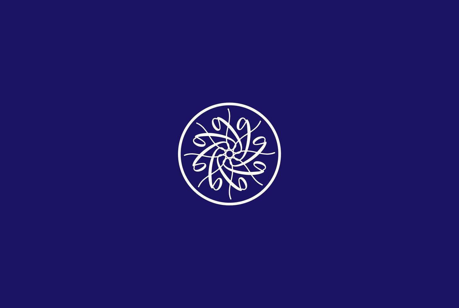 círculo elegante lujo flor línea patrón logotipo diseño vector