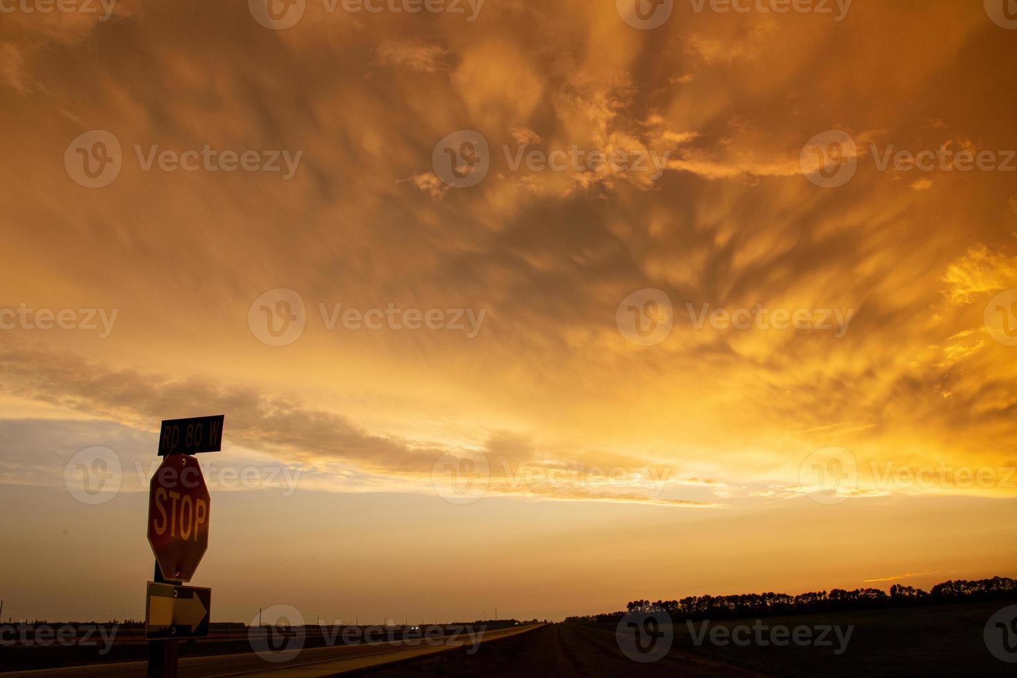 Prairie Storm Clouds Sunset photo