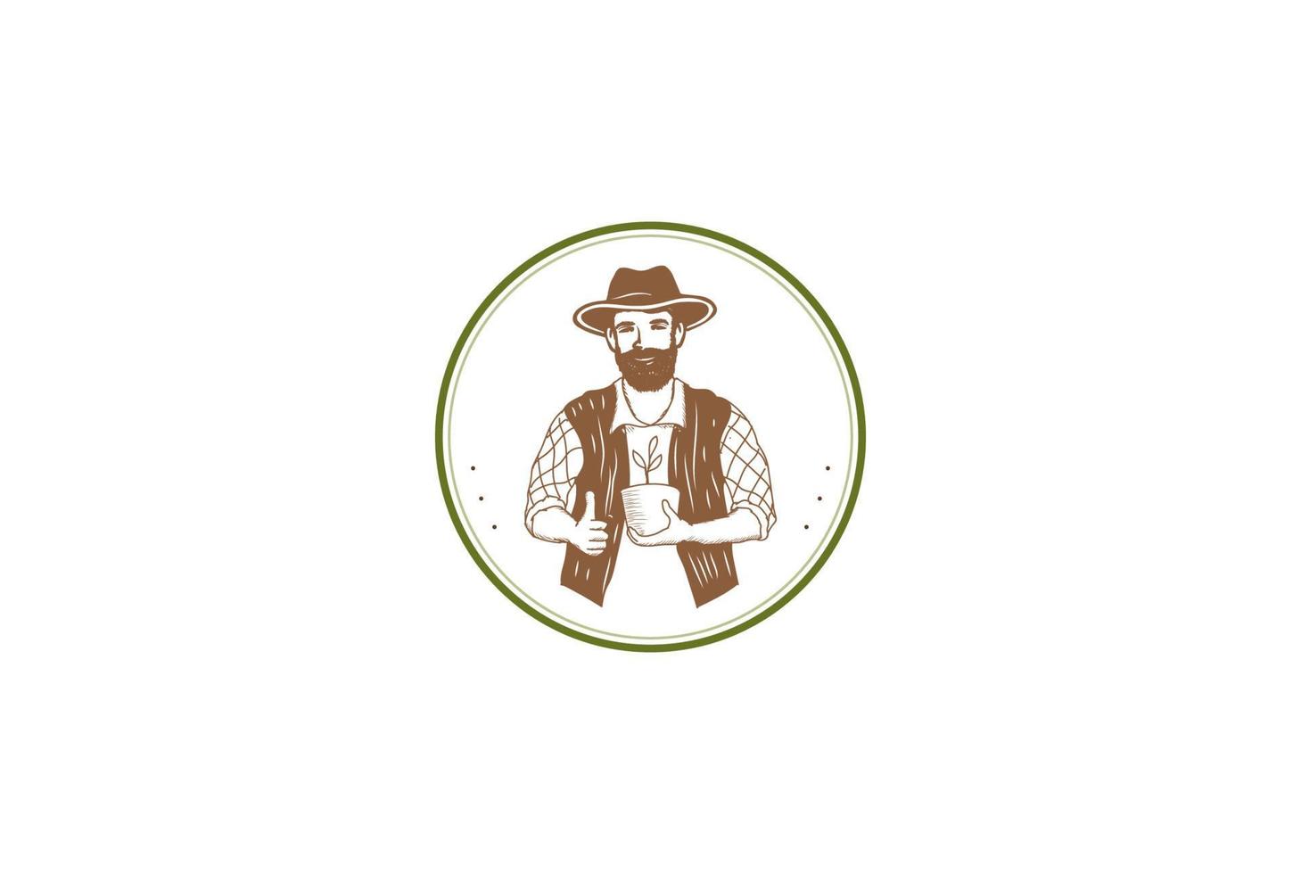 vector de diseño de logotipo de cabeza masculina masculina retro vintage hombre