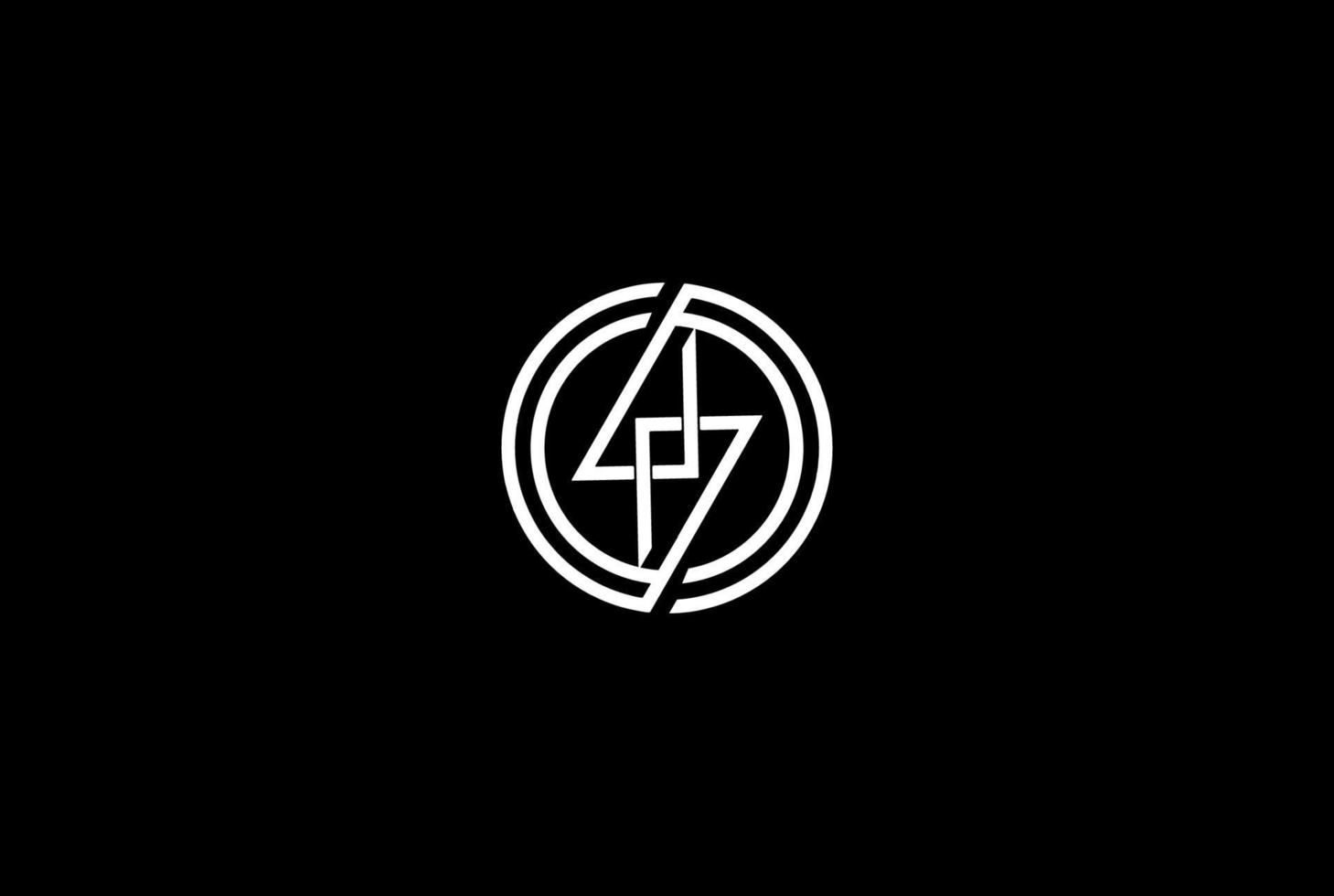 vector de diseño de logotipo de monograma de electricidad eléctrica circular simple