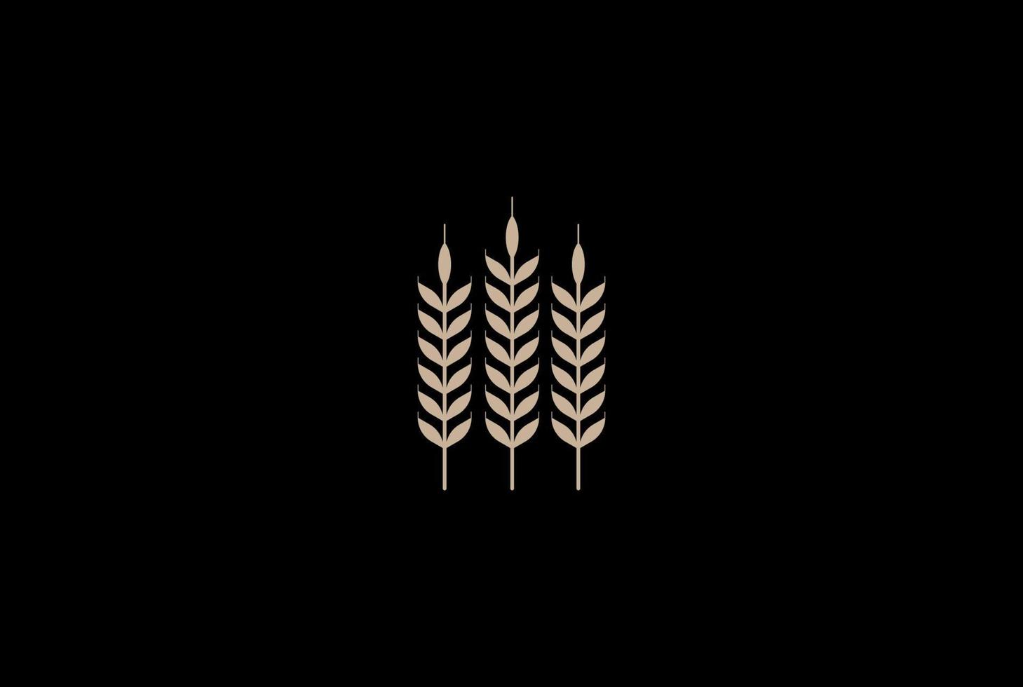 Simple Minimalist Golden Grain Wheat Rice for Brewery or Bakery Logo Design Vector