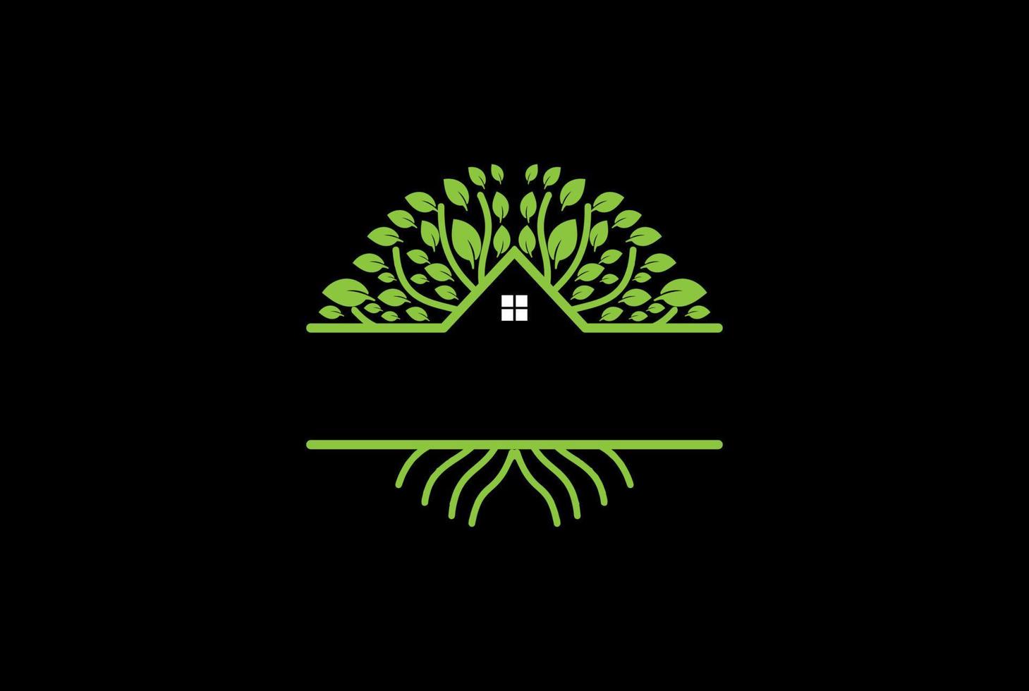árbol casa cabaña chalet real estate logo diseño vector