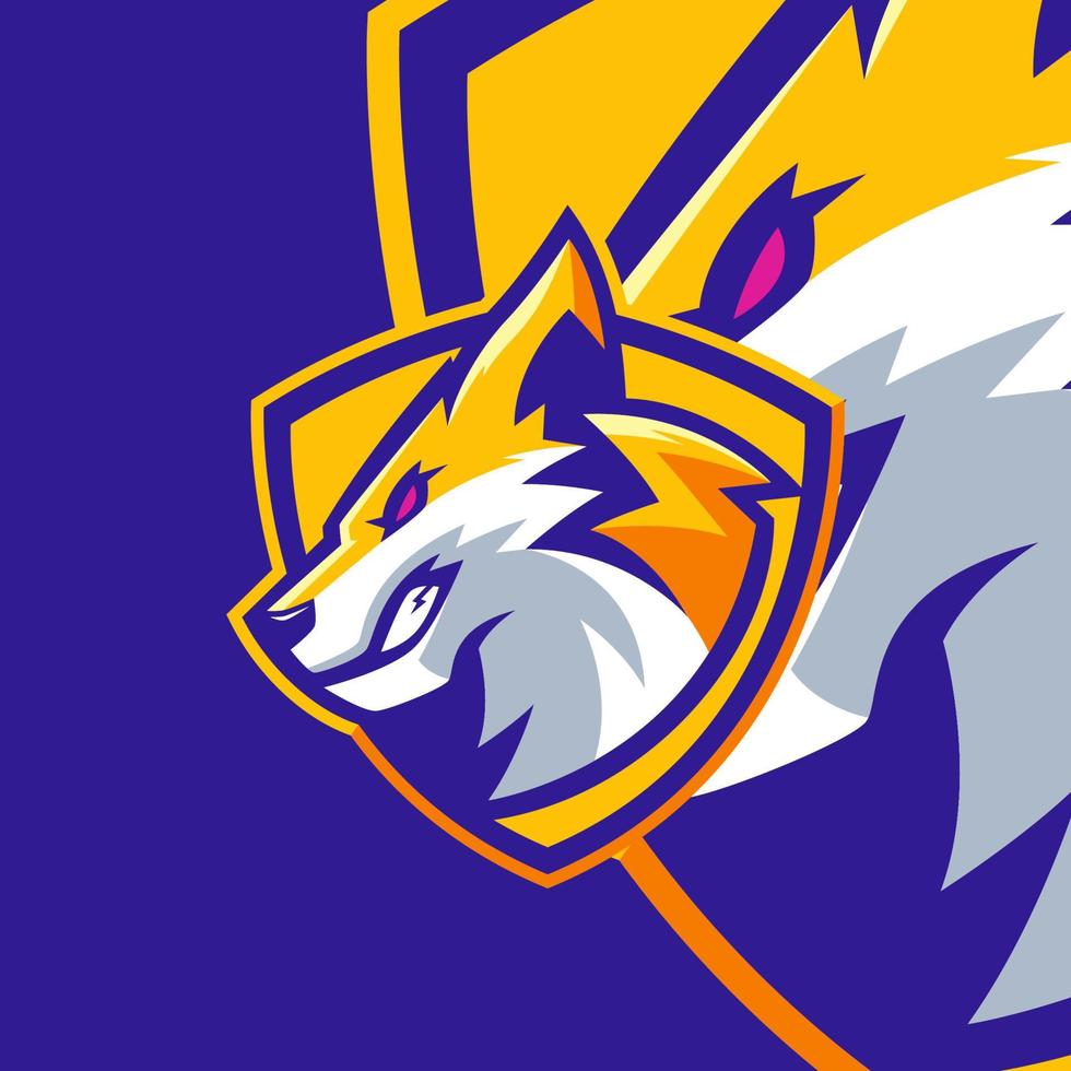 logotipo de la mascota del lobo vector