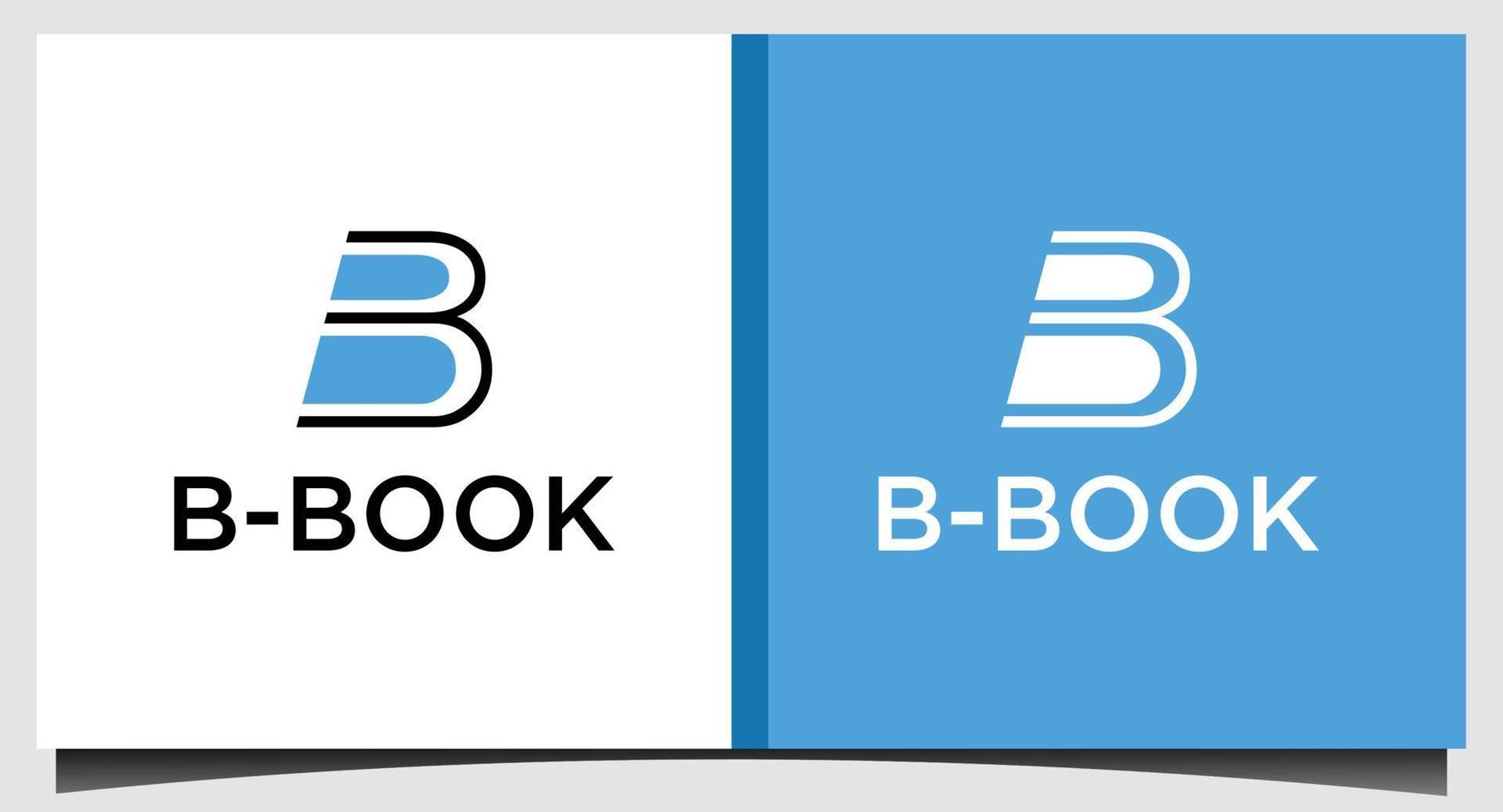 b inicial para plantilla de logotipo de libro vector