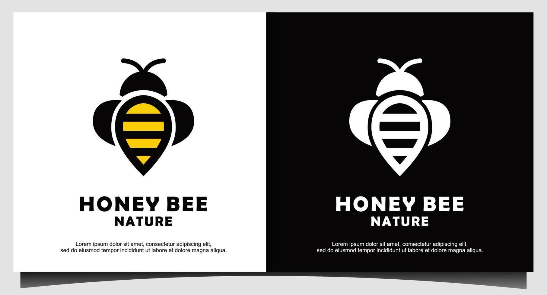 plantilla de diseño de logotipo de abeja de miel vector