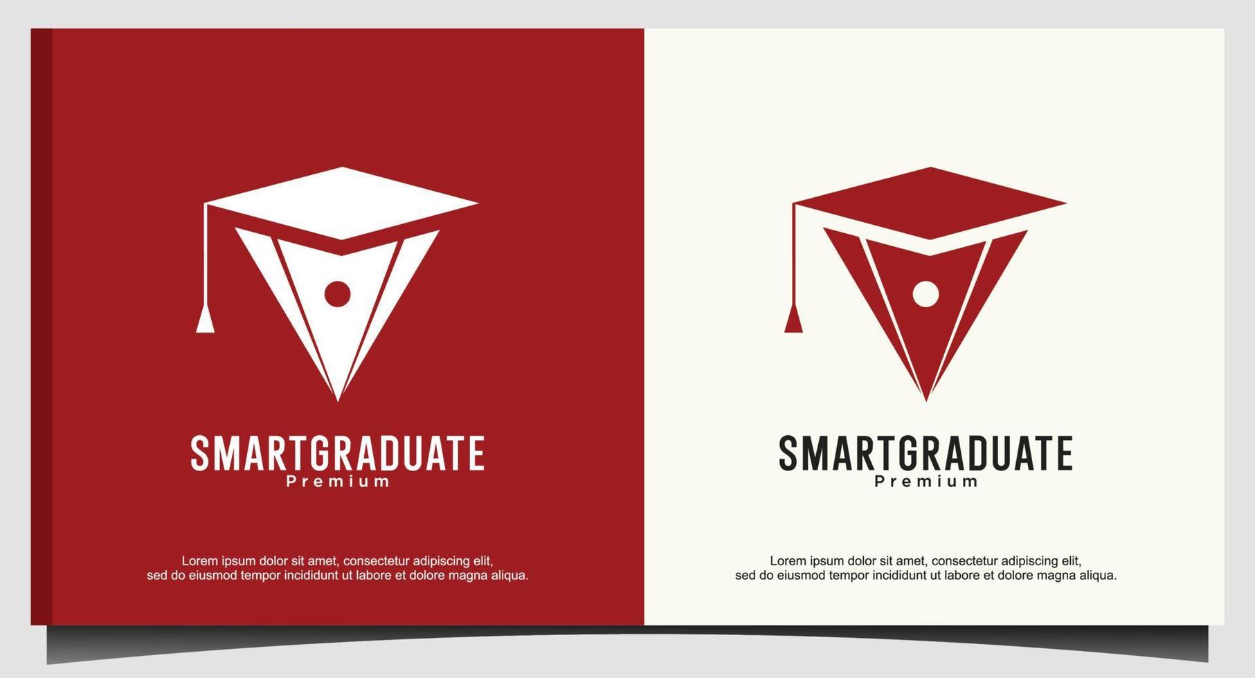 diseño de logotipo de graduado inteligente para educación vector