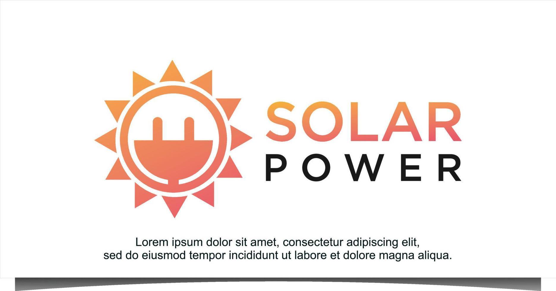 solar power energy logo design vector