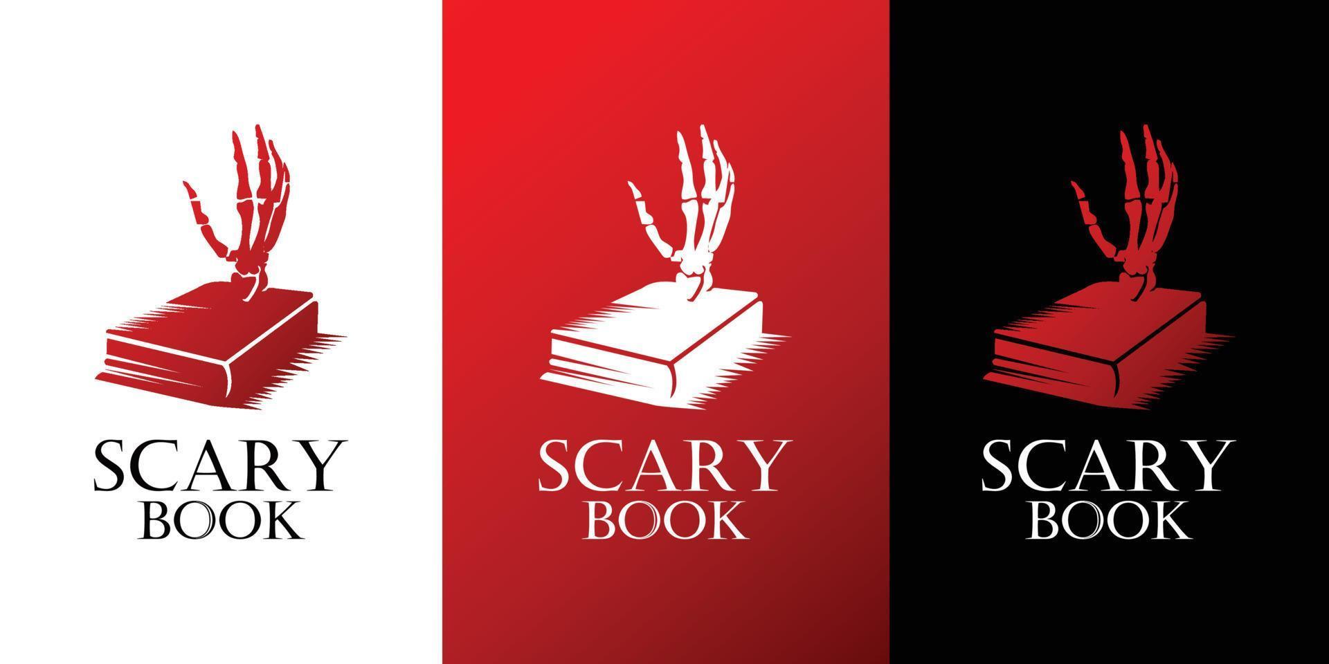 scary book logo design vector