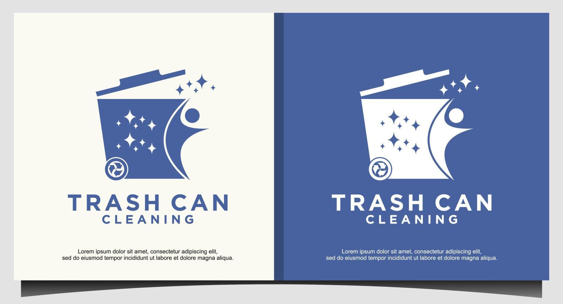 trash bin logo design template vector