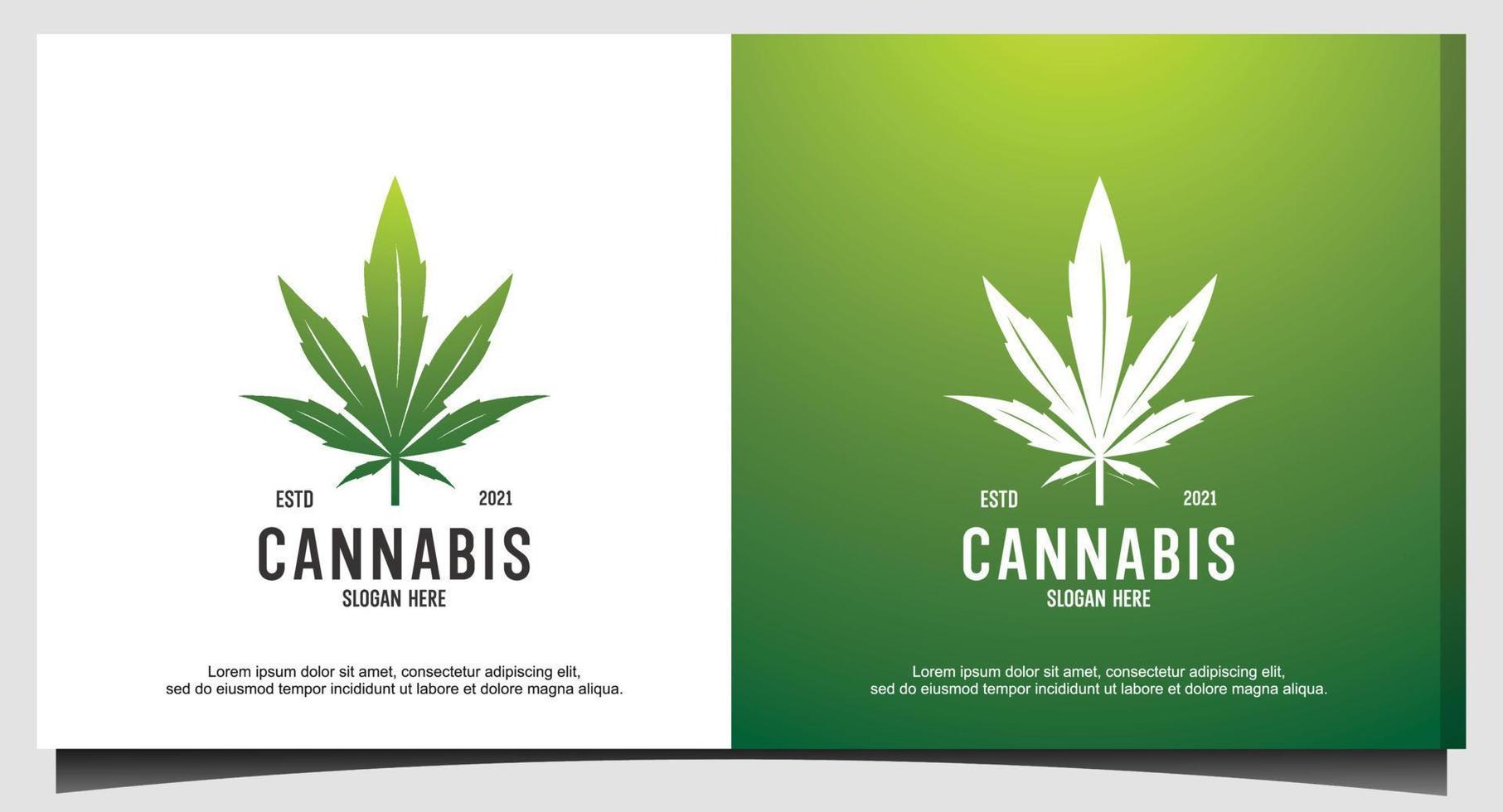 cannabis green logo design template vector