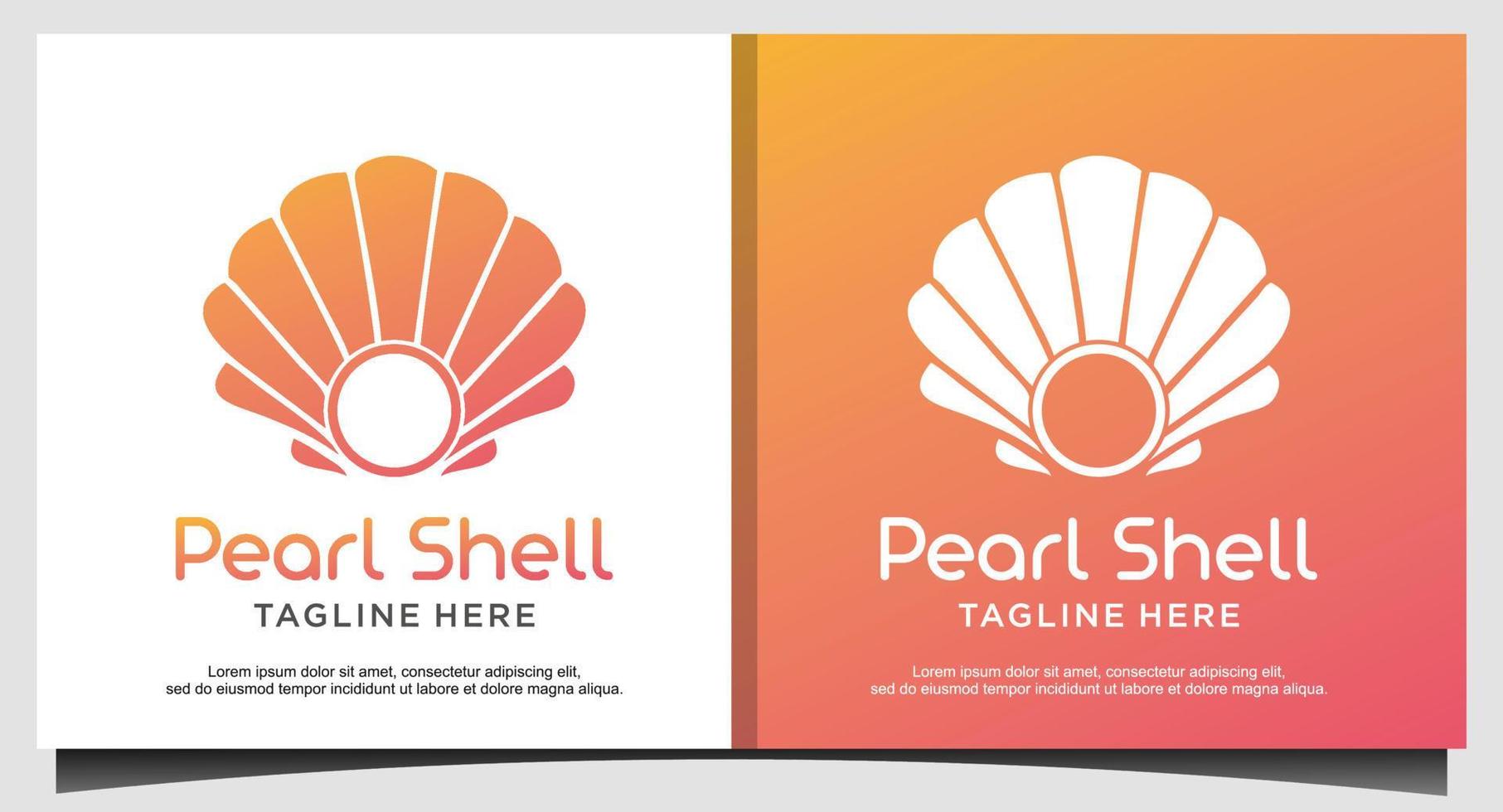 Pearl Shell logo design template vector