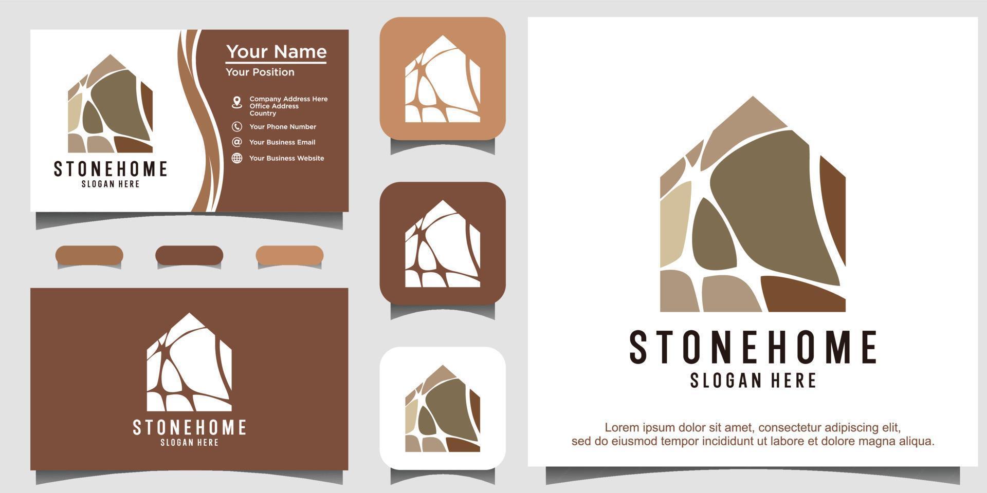 stone house logo design vector